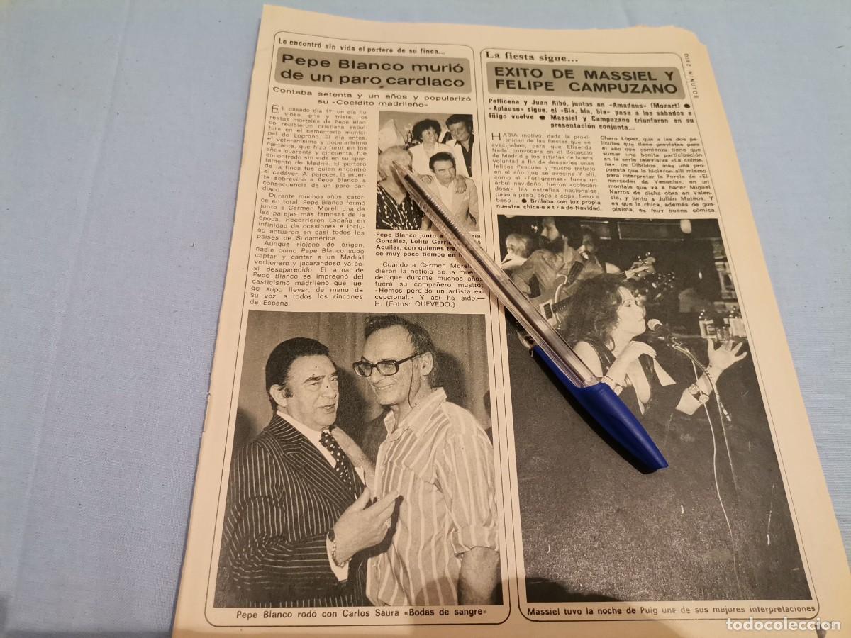 Coleccionismo de Revistas y Peri&oacute;dicos: MASSIEL RECORTE REVISTA 1982