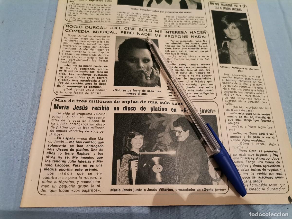 Coleccionismo de Revistas y Peri&oacute;dicos: ROC&Iacute;O DURCAL, MARIA JES&Uacute;S Y SU ACORDE&Oacute;N REVERSO ANTONIO FLORES, DYANGO RECORTE REVISTA 1982