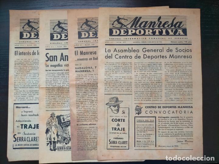 Sammeln von Zeitschriften und Zeitungen: Antiguo 4 documento Manresa deportiva Semanal Informativo Comarcal de Deportes a&ntilde;o 1953