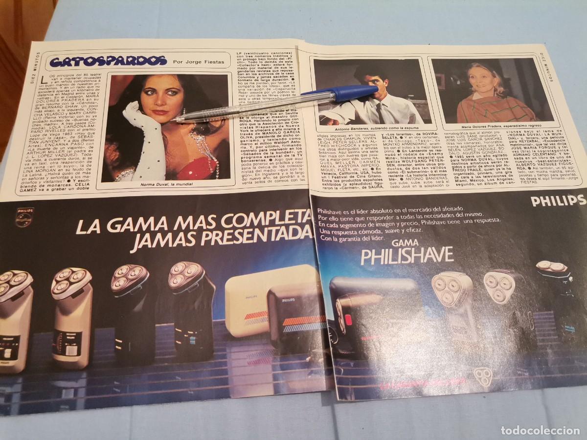 Coleccionismo de Revistas y Peri&oacute;dicos: NORMA DUVAL, ANTONIO BANDERAS, MARIA DOLORES PRADERA REVERSO MIRTA MILLER Y PILAR PINIELLA 1985