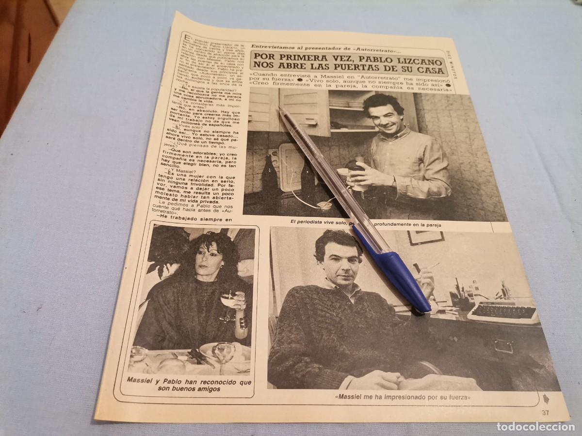 Coleccionismo de Revistas y Peri&oacute;dicos: PABLO LIZCANO, MASSIEL RECORTE REVISTA 2 PAGINAS 1985