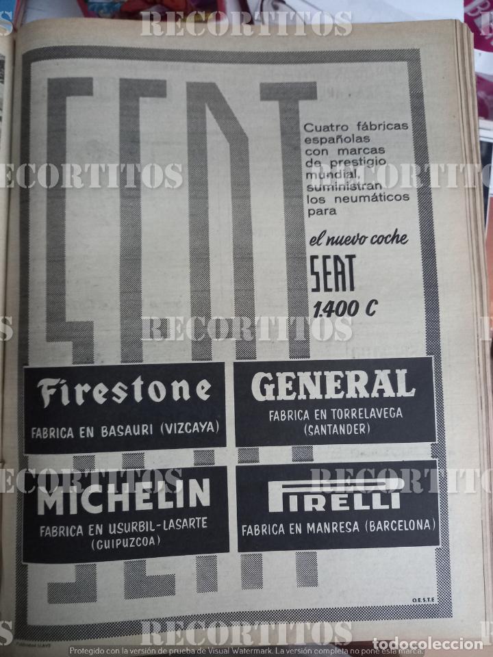 Coleccionismo de revistas y peri&oacute;dicos: ANUNCIO PUBLICIDAD PIRELLI FIRESTONE MICHELIN GENERAL SEAT 1400 C
