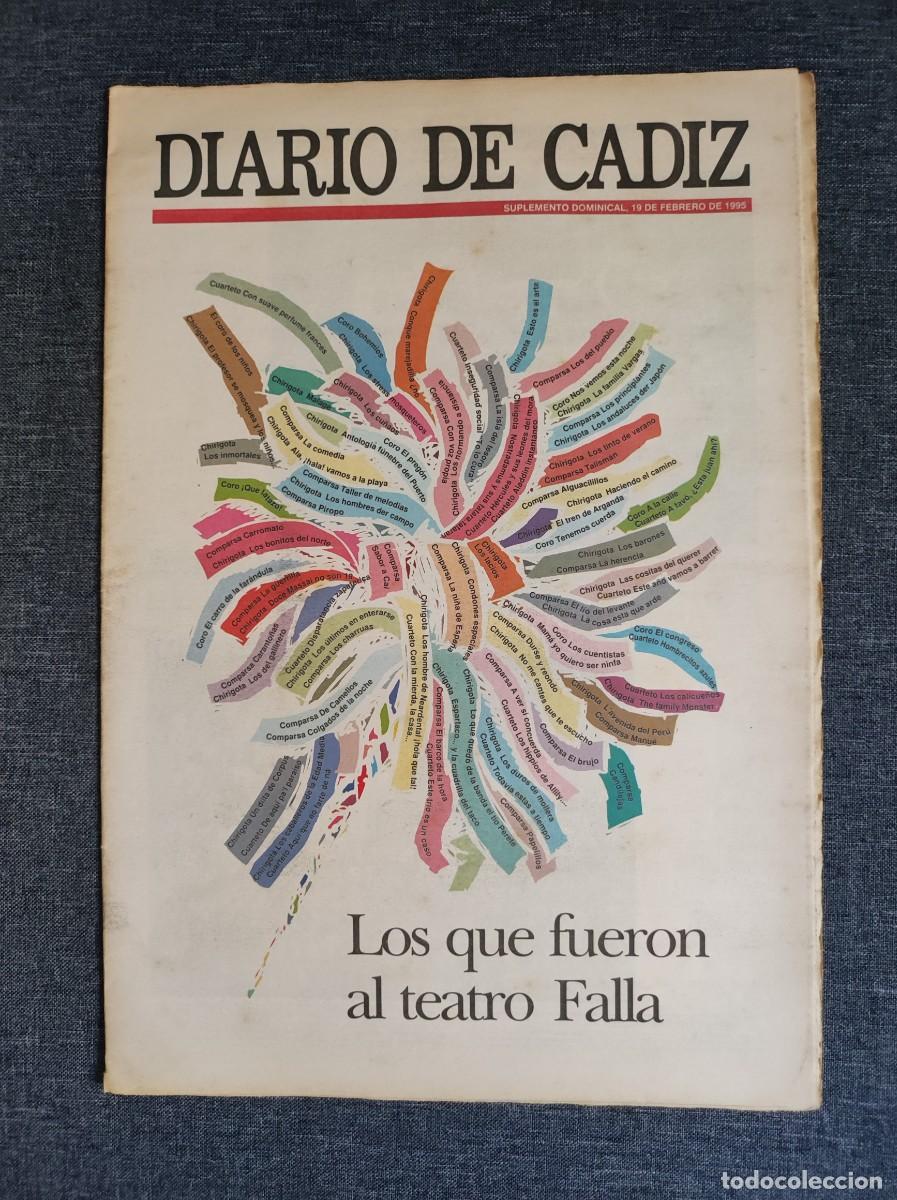 Coleccionismo de Revistas y Peri&oacute;dicos: 1995 - ESPECIAL CARNAVAL DE CADIZ / FOTO, AUTOR&Iacute;A Y COMPONENTES DE LAS AGRUPACIONES DEL FALLA