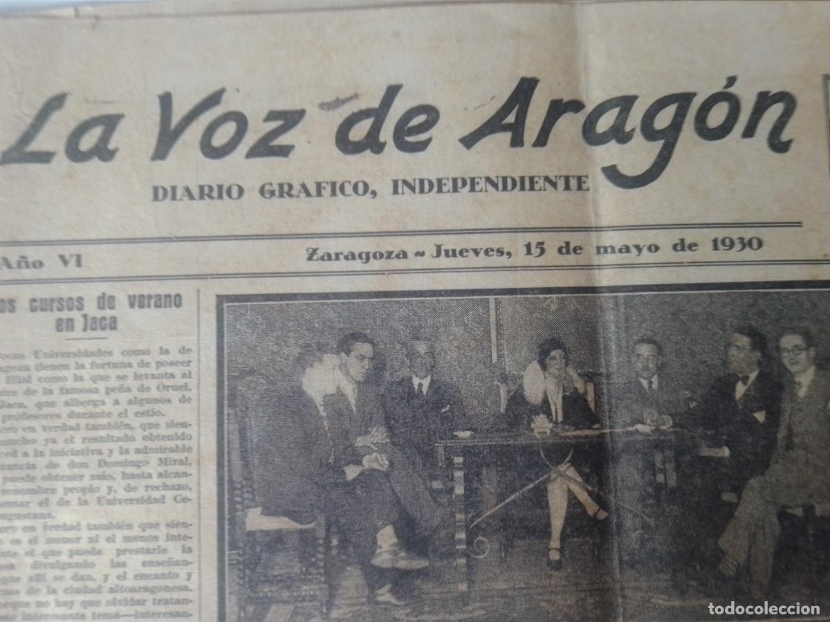 Coleccionismo de revistas y peri&oacute;dicos: LA VOZ DE ARAGON 1930 - DIARIO GRAFICO INDEPENDIENTE