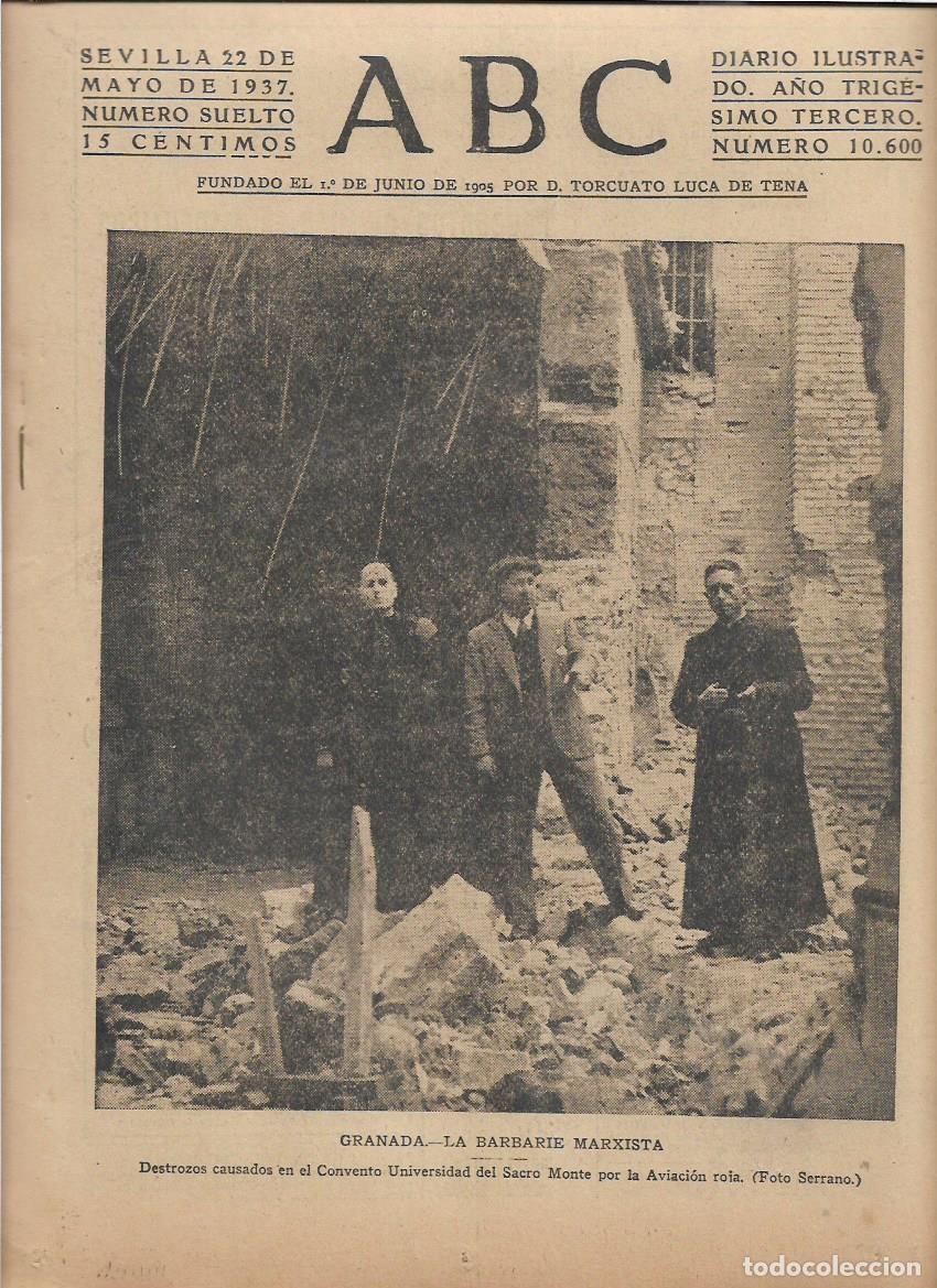Collectionnisme de Revues et Journaux: 1937 GUERRA CIVIL GRANADA DESTROZOS CONVENTO UNIVERSIDAD SACRO MONTE SEVILLA BETIS FUTBOL G BYASS