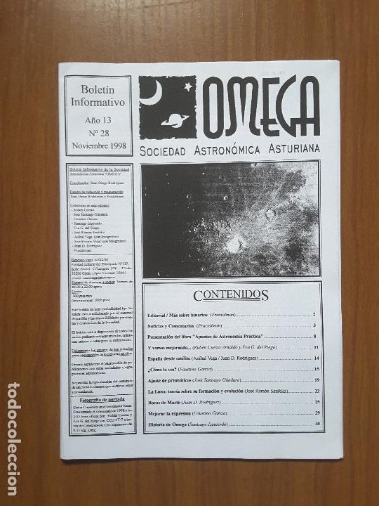 Colecionismo de Revistas e Jornais: Omega 28 - Bolet&iacute;n Sociedad Astron&oacute;mica Asturiana