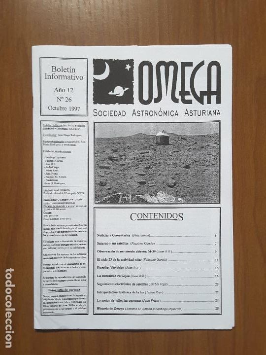 Colecionismo de Revistas e Jornais: Omega 26 - Bolet&iacute;n Sociedad Astron&oacute;mica Asturiana