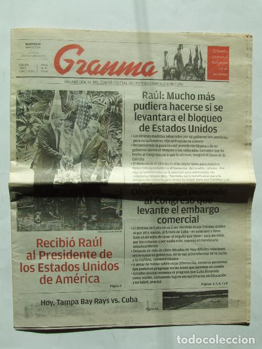 Colecionismo de Revistas e Jornais: DIARIO GRANMA A&Ntilde;O 52 N&ordm; 69 22 MARZO 2016 OBAMA EN CUBA THE ROLLING STONES EN CUBA