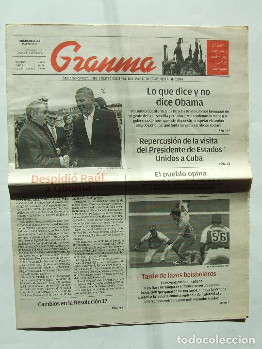 Colecionismo de Revistas e Jornais: DIARIO GRANMA A&Ntilde;O 52 N&ordm; 70 23 MARZO 2016 OBAMA EN CUBA THE ROLLING STONES EN CUBA