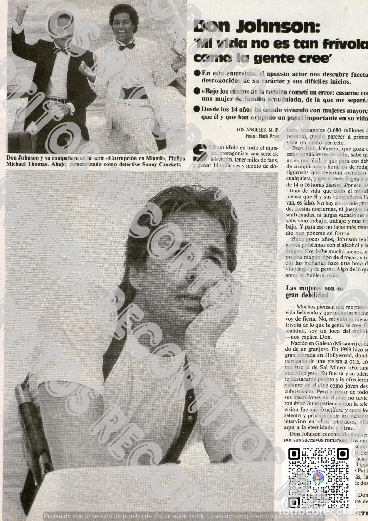 Collezionismo di Riviste e Giornali: DON JOHNSON CORRUPCION EN MIAMI VICE