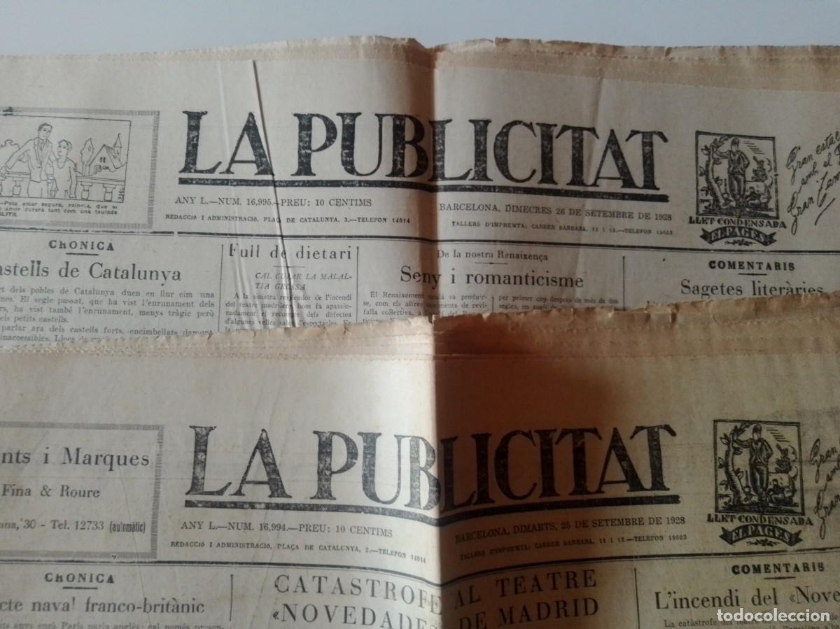 Coleccionismo de Revistas y Peri&oacute;dicos: 2 NUM - PERIODICO LA PUBLICIDAD 25 I 26 DE SETEMBRE 1928
