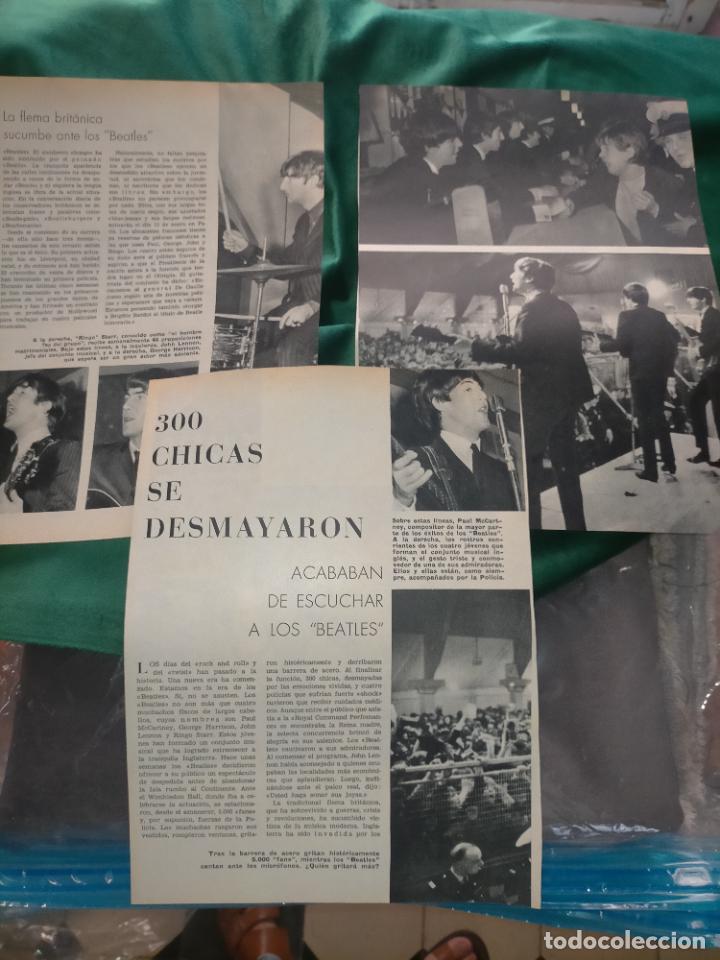 Coleccionismo de Revistas y Peri&oacute;dicos: Antiguas 3 hojas recorte de prensa the Beatles