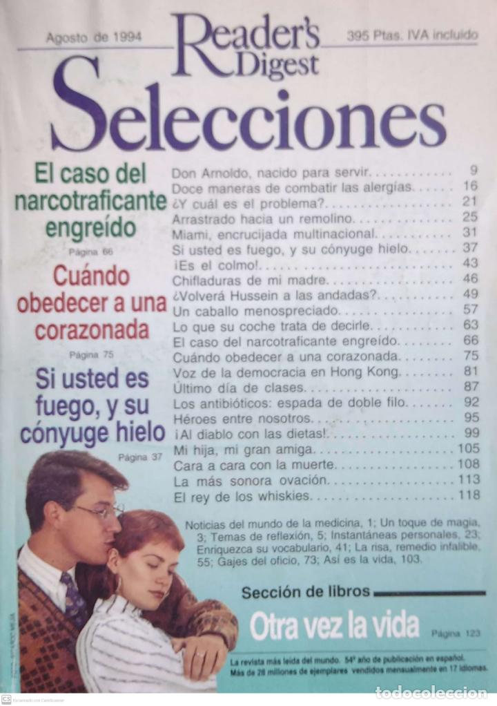 Coleccionismo de revistas y peri&oacute;dicos: Revista Reader's Digest. Agosto 1994 - N&ordm; 645