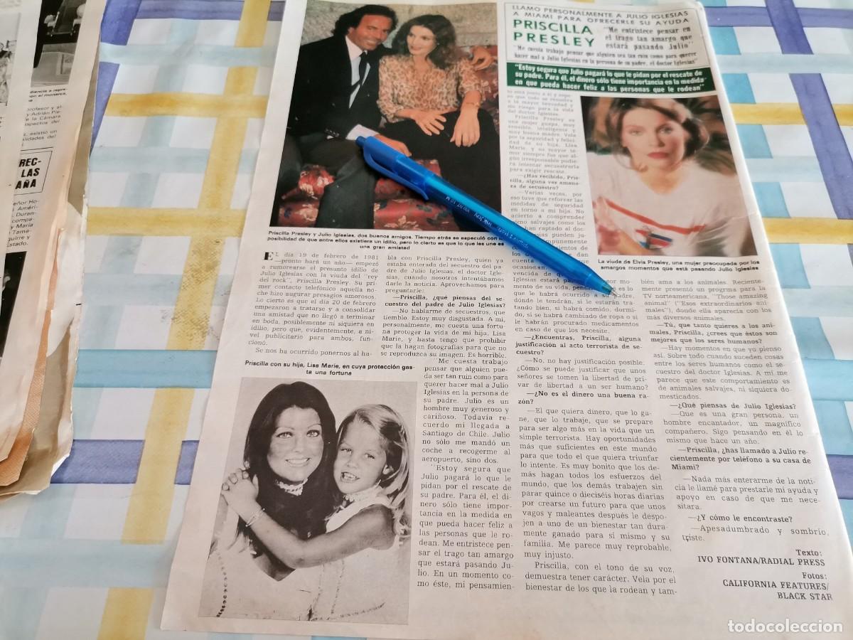 Coleccionismo de Revistas y Peri&oacute;dicos: PRISCILLA PRESLEY, JULIO IGLESIAS RECORTE REVISTA 1982