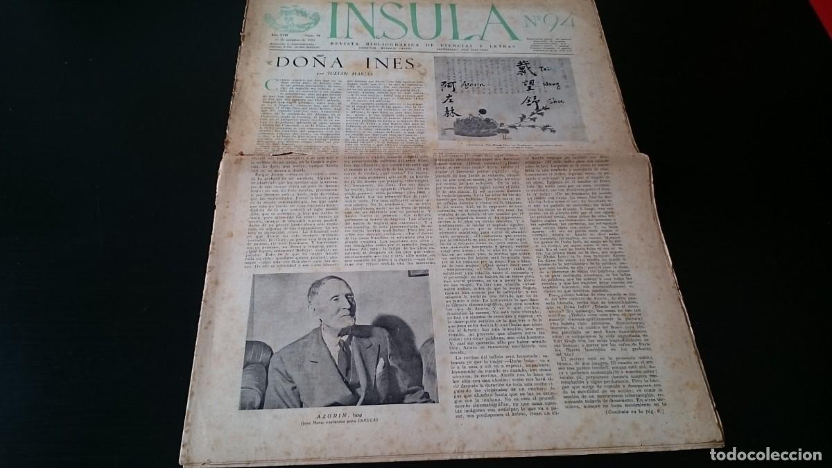 Coleccionismo de Revistas y Peri&oacute;dicos: REVISTA BIBLIOGR&Aacute;FICA DE CIENCIAS Y LETRAS INSULA A&Ntilde;O VIII NUM 94 OCTUBRE 1953 AZORIN