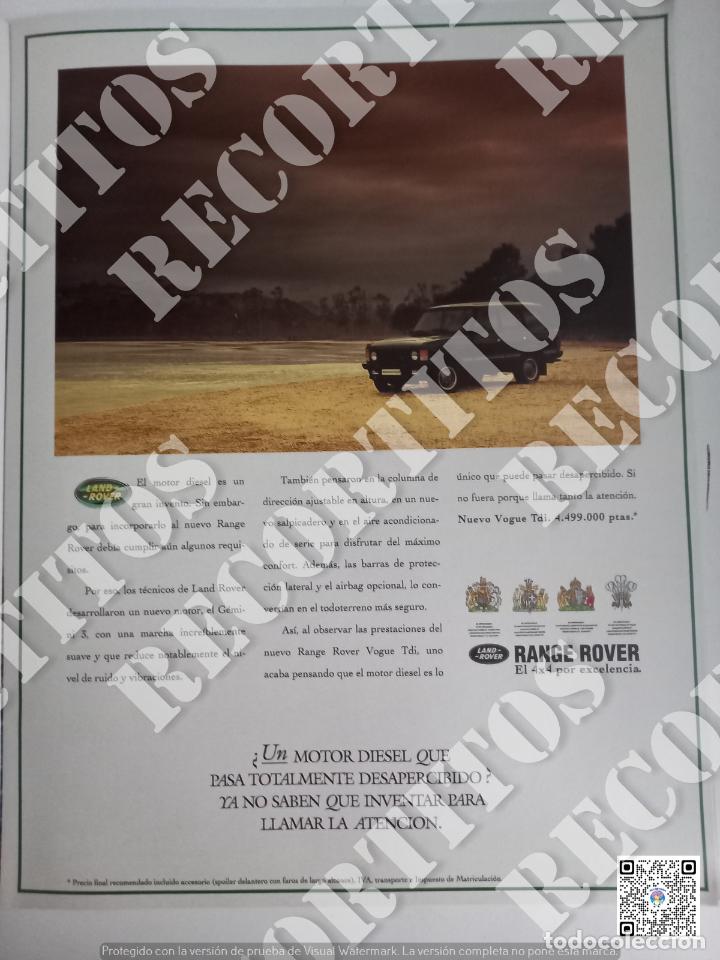 Coleccionismo de Revistas y Peri&oacute;dicos: ANUNCIO PUBLICIDAD MOTOR LAND ROVER RANGE ROVER