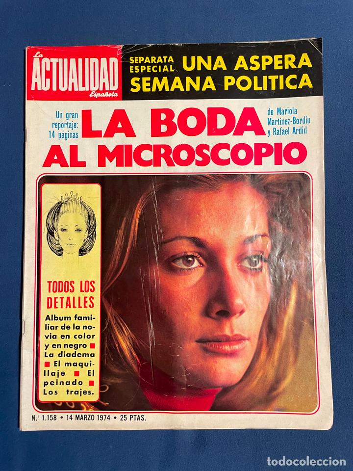 Coleccionismo de revistas y peri&oacute;dicos: REVISTA ACTUALIDAD MARZO 1974 BODA MARIOLA BORDI&Uacute;