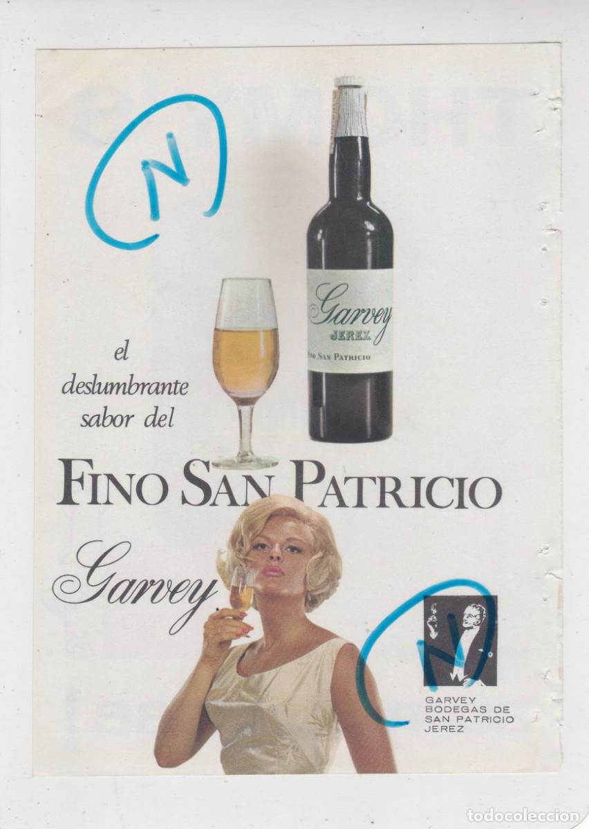 Coleccionismo de revistas y peri&oacute;dicos: PUBLICIDAD T 1966. ANUNCIO FINO SAN PATRICIO. GARVEY + MAYONESA THOMY'S (REVERSO)
