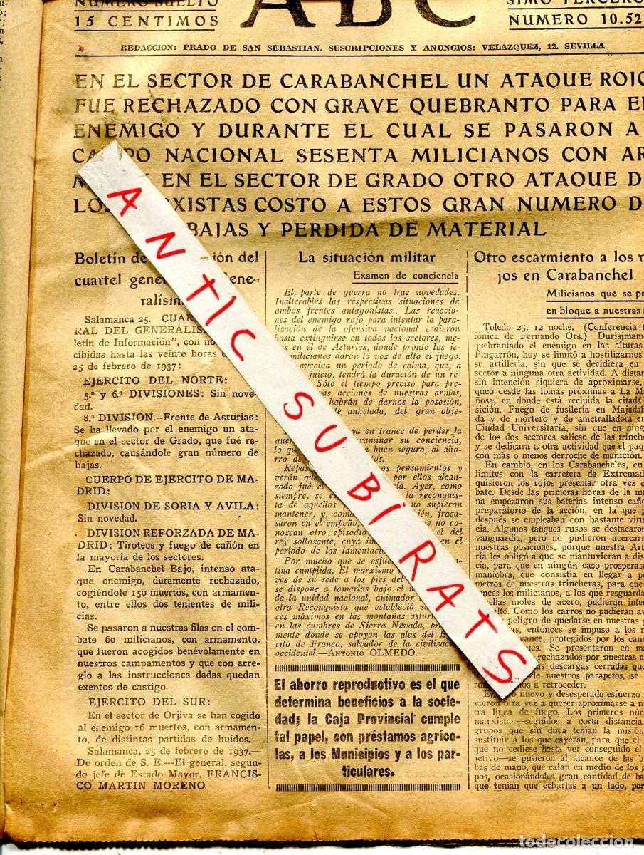 Coleccionismo de Revistas y Peri&oacute;dicos: PERIODICO A&Ntilde;O 1937 GUERRA CIVIL CARABANCHEL PERSECUCION RELIGIOSA EN MALAGA FALANGE DE CORDOBA