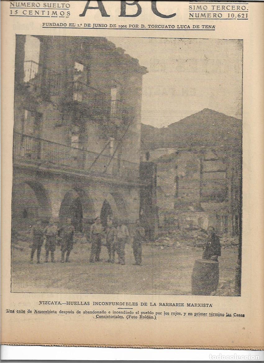 Coleccionismo de revistas y peri&oacute;dicos: 1937 GUERRA AMOREBIETA INCENDIO ROJOS POLVOS CALBER VIRGEN REMEDIOS CARTAMA SALVADA GONZALEZ MARIN