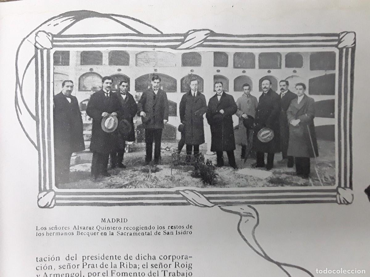 Collezionismo di Riviste e Giornali: TRASLADO RESTOS HERMANOS GUSTAVO ADOLFO BECKER Y VALERIANO BECKER A SEVILLA ALVAREZ QUINTERO 1913