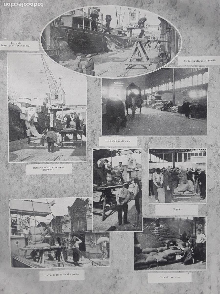 Collection Magazines and Newspapers: EL PUERTO DE BARCELONA 6 HOJAS A&Ntilde;O 1913