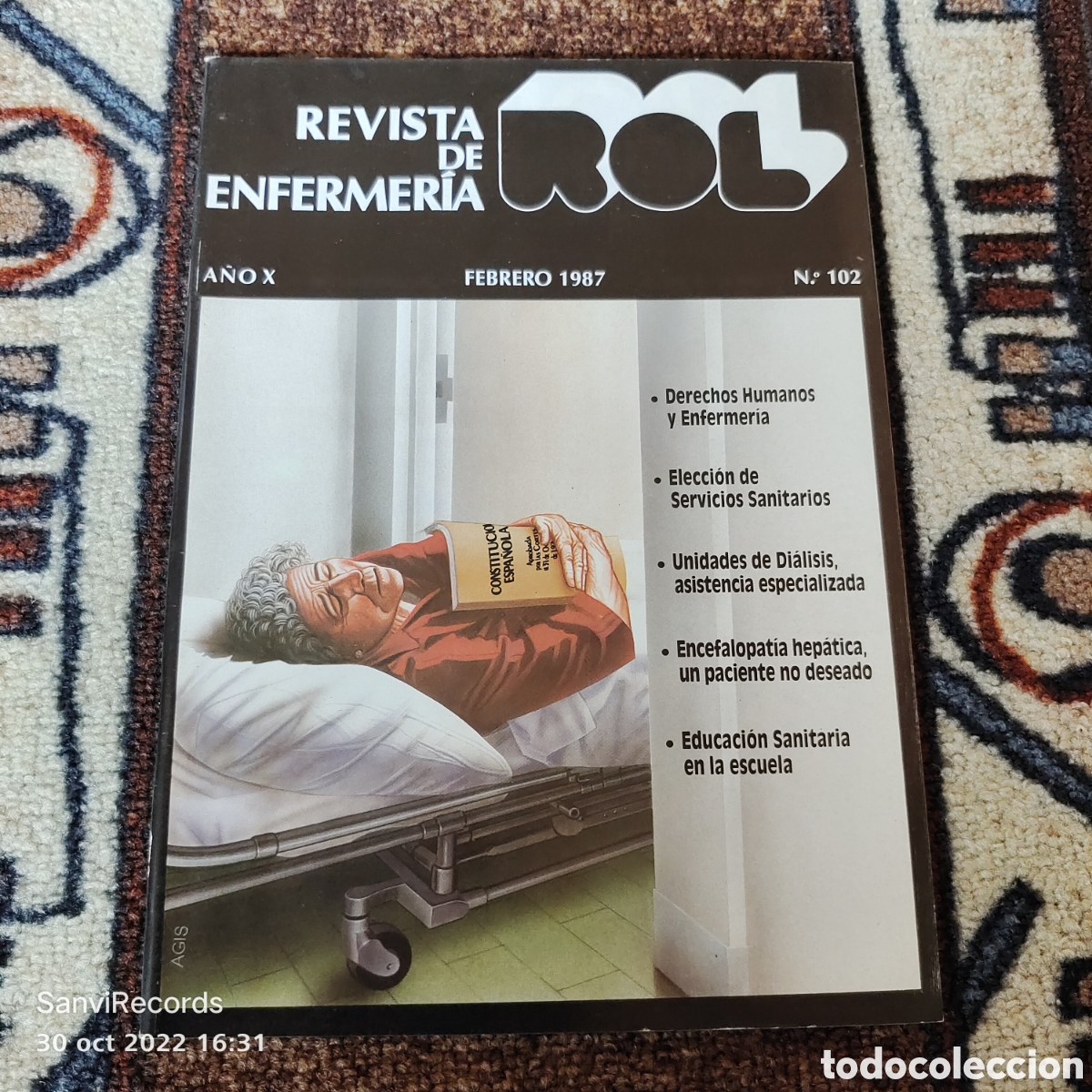 Coleccionismo de revistas y peri&oacute;dicos: REVISTA DE ENFERMER&Iacute;A ROL N&deg; 102 (FEBRERO 1987) (EDICIONES ROL)