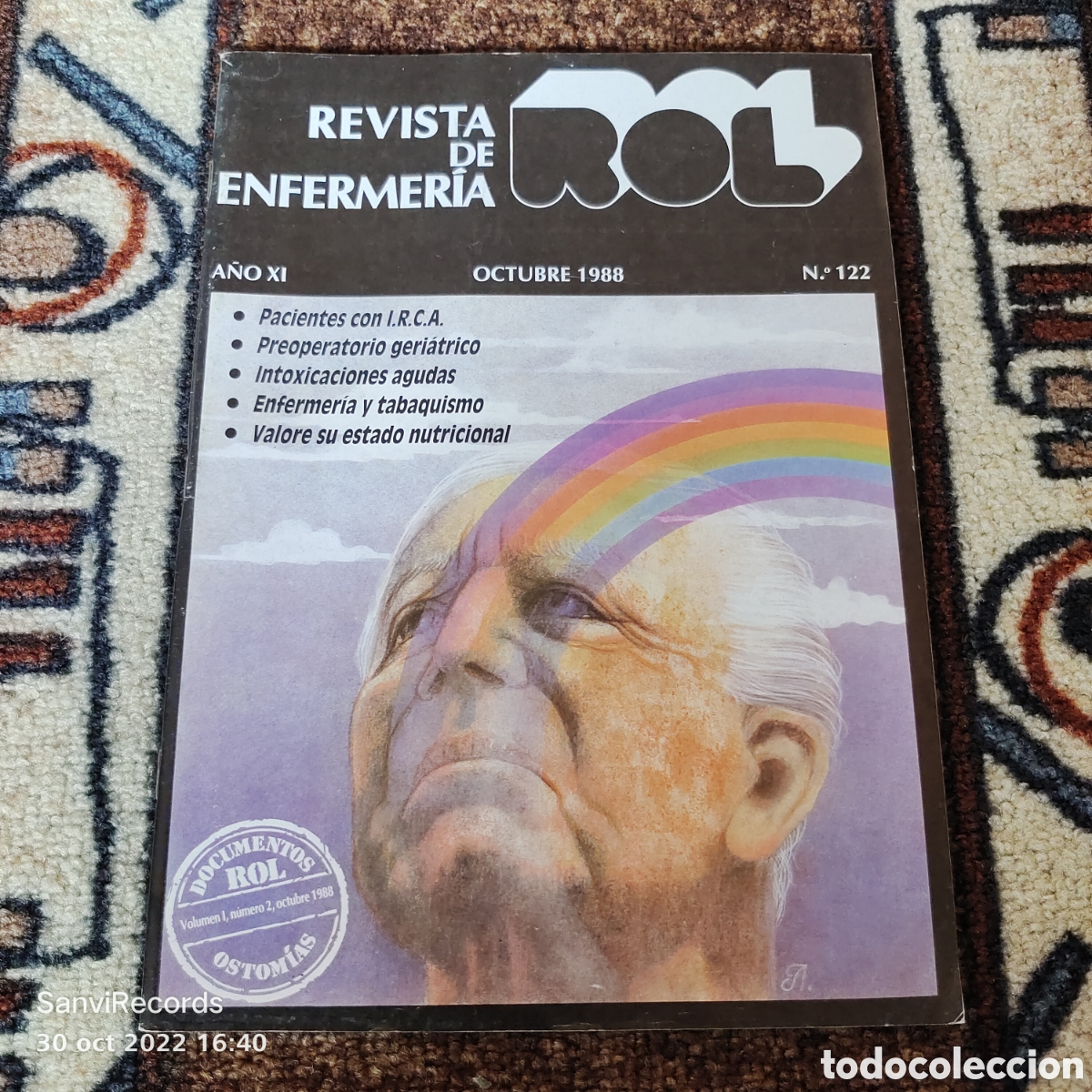 Coleccionismo de revistas y peri&oacute;dicos: REVISTA DE ENFERMER&Iacute;A ROL N&deg; 122 (OCTUBRE 1988) (EDICIONES ROL)
