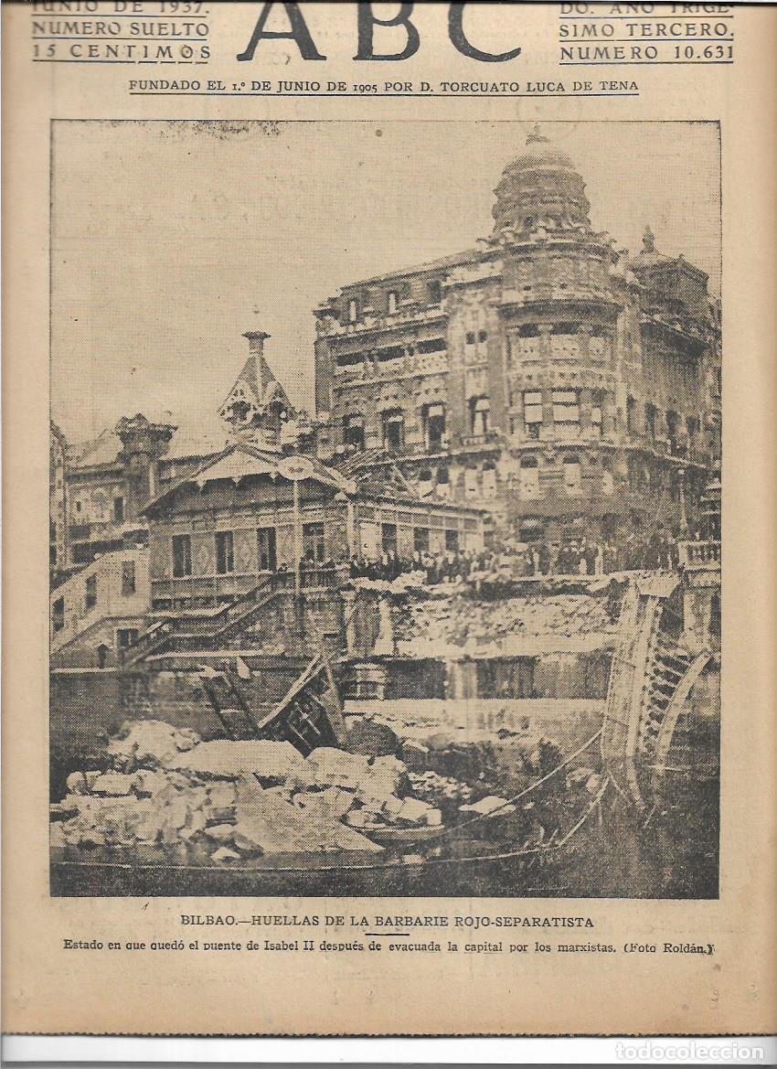 Collezionismo di Riviste e Giornali: 1937 GUERRA CIVIL BILBAO PUENTE ISABELL II BARBARIE ROJOS PUBLI NORMACOL DIGESTONICO TIO PEPE BYASS