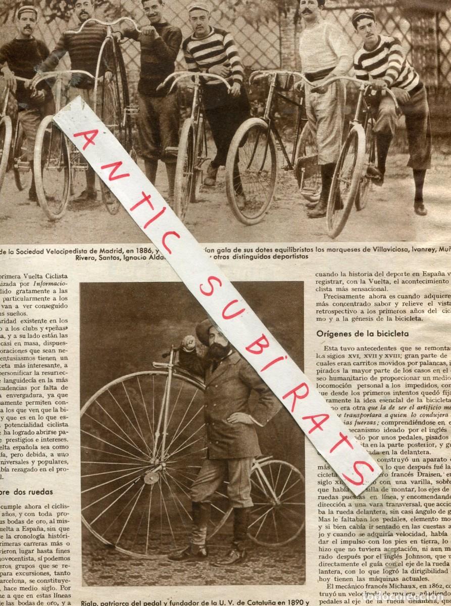 Coleccionismo de Revistas y Peri&oacute;dicos: REVISTA A&Ntilde;O 1935 HISTORIA DEL CICLISMO SOCIEDAD VELOCIPEDA DE MADRID 1886 RIALP CATALUNYA 1890