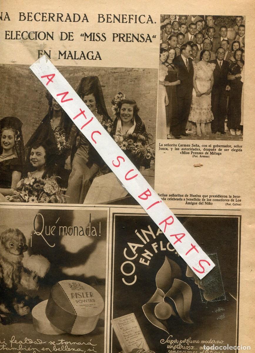 Sammeln von Zeitschriften und Zeitungen: REVISTA A&Ntilde;O 1934 MISS PRENSA DE MALAGA BECERRADA EN HUELVA TORERO NI&Ntilde;O DE LA PALMA RONDA VALDEPE&Ntilde;AS