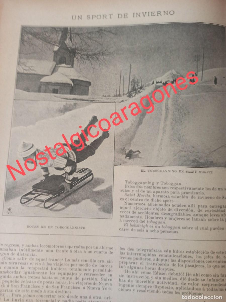 Coleccionismo de Revistas y Peri&oacute;dicos: Saint Moritz esqui nieve tobogganning foto revista principio siglo XX 190L