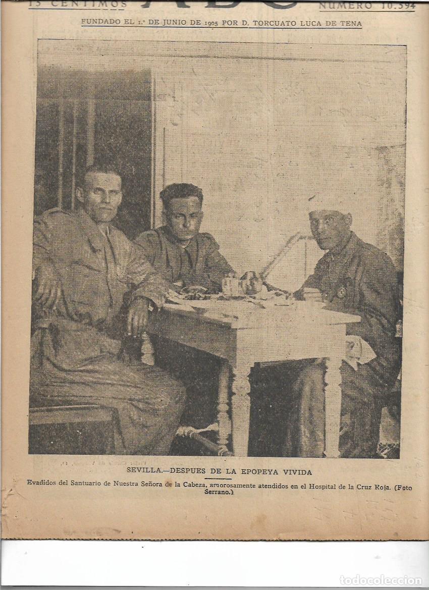 Collection Magazines and Newspapers: 1937 GUERRA CIVIL SEVILLA HERIDOS NTRA SRA LA CABEZA EN HOSPITAL CRUZ ROJA PUBLICIDAD VINOS DOMECQ