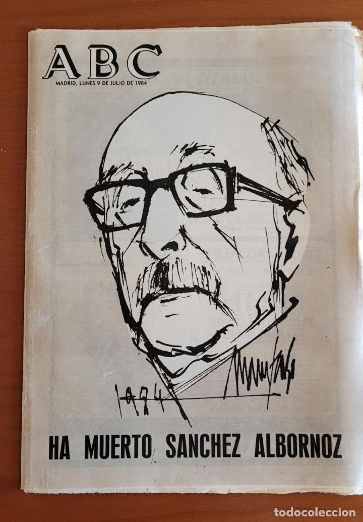 Coleccionismo de Revistas y Peri&oacute;dicos: Recortes ABC 9-7-84 Fallecimiento de S&aacute;nchez Albornoz