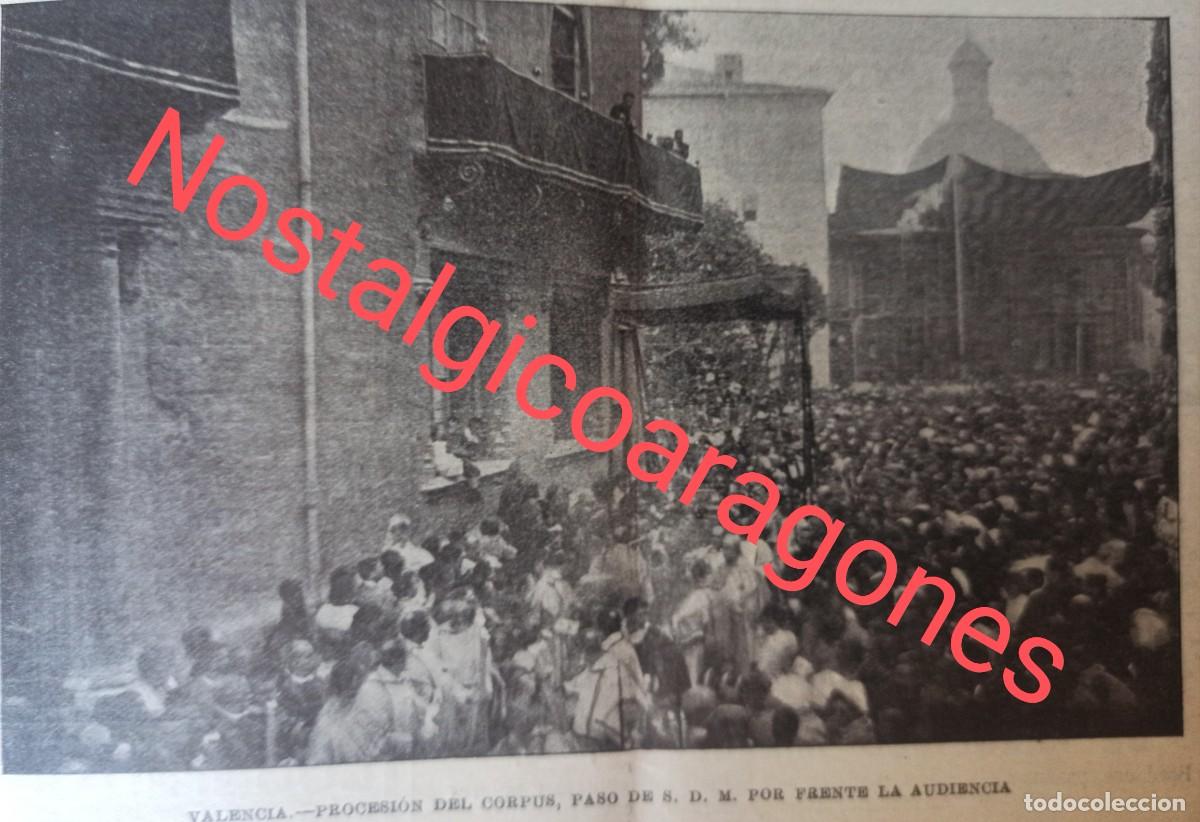 Sammeln von Zeitschriften und Zeitungen: Valencia procesi&oacute;n Corpus frente Audiencia foto revista principio siglo XX 190L
