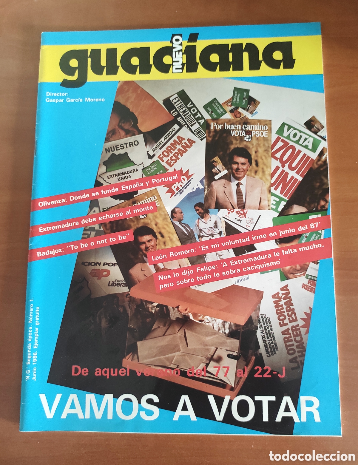Coleccionismo de Revistas y Peri&oacute;dicos: REVISTA NUEVO GUADIANA - N&ordm; 1 - JUNIO 1986.