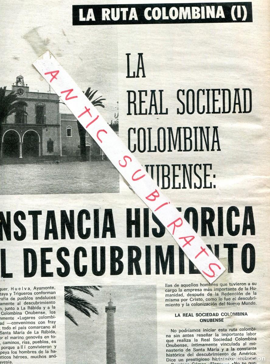 Coleccionismo de Revistas y Peri&oacute;dicos: REVISTA A&Ntilde;O 1972 LA REAL SOCIEDAD COLOMBINA ONUBENSE RUTA COLOMBINA CRISTOBAL COLON