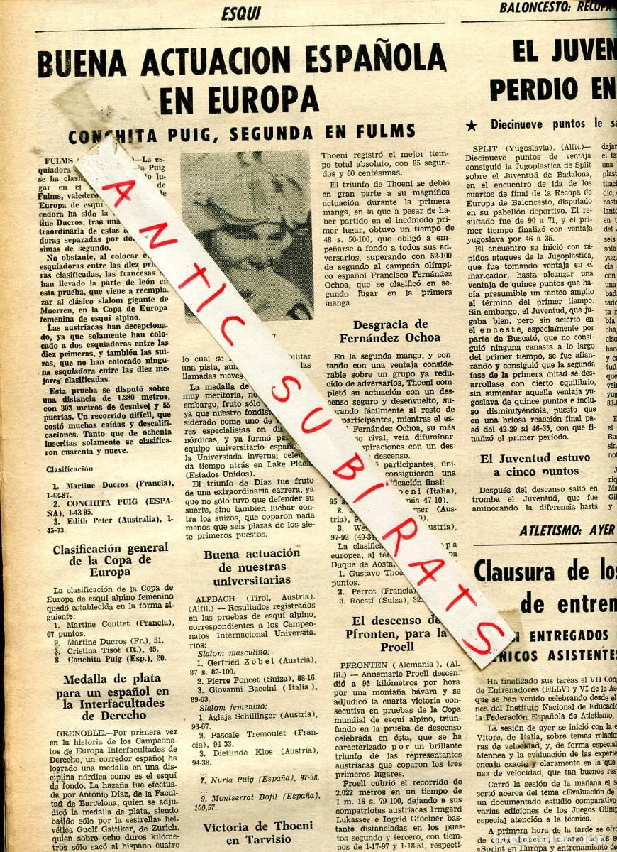 Coleccionismo de revistas y peri&oacute;dicos: REVISTA A&Ntilde;O 1973 DEPORTE ESQUI FEMENINO CONCHITA PUIG ESQUIADORA MUSEO DEL ARTE FLAMENCO