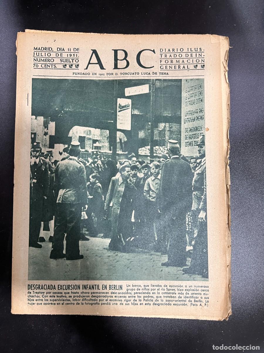 Coleccionismo de Revistas y Peri&oacute;dicos: ABC. JULIO 1951. N&ordm; 14150. DESGRACIADA EXCURSION INFANTIL EN BERLIN. LEER