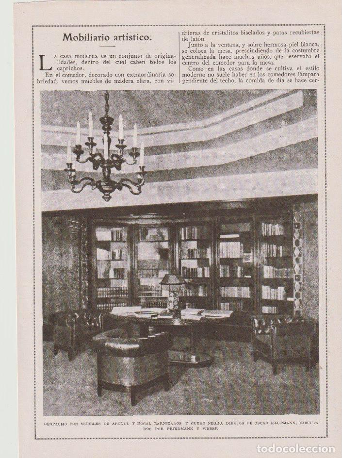 Colecionismo de Revistas e Jornais: * MUEBLES * Mobiliario art&iacute;stico, despachos de Friedmann y Weber y Eduardo Wigand -1923