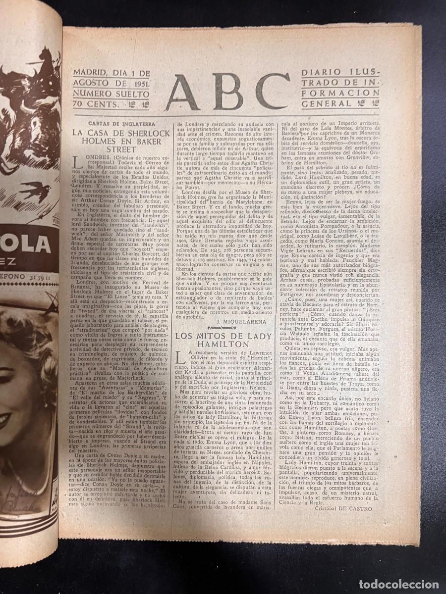 Coleccionismo de Revistas y Peri&oacute;dicos: ABC. JULIO 1951. N&ordm; 14168. EL ENTIERRO DEL KROPRINZ EN HECHINGEN. LEER