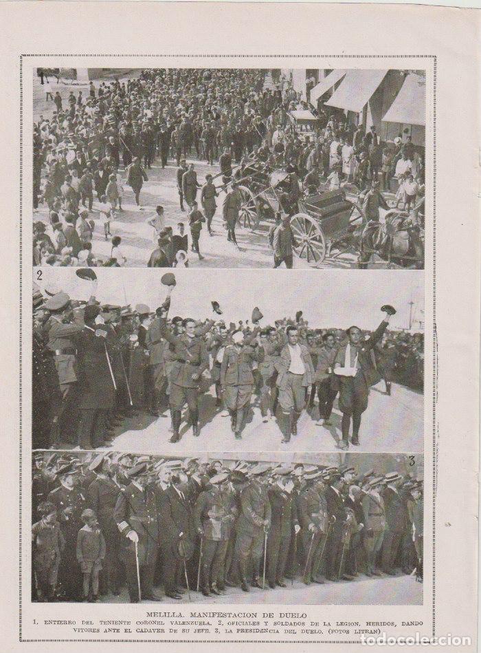 Coleccionismo de revistas y peri&oacute;dicos: * MELILLA * Entierro del teniente coronel Valenzuela, oficiales y soldados de la legi&oacute;n - 1923