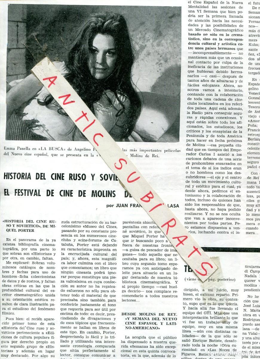 Coleccionismo de Revistas y Peri&oacute;dicos: REVISTA A&Ntilde;O 1968 ELISA LAGOMA EMMA PANELLA LA BUSCA ANGELINO FONS V SEMANA CINE MOLINS DE REY