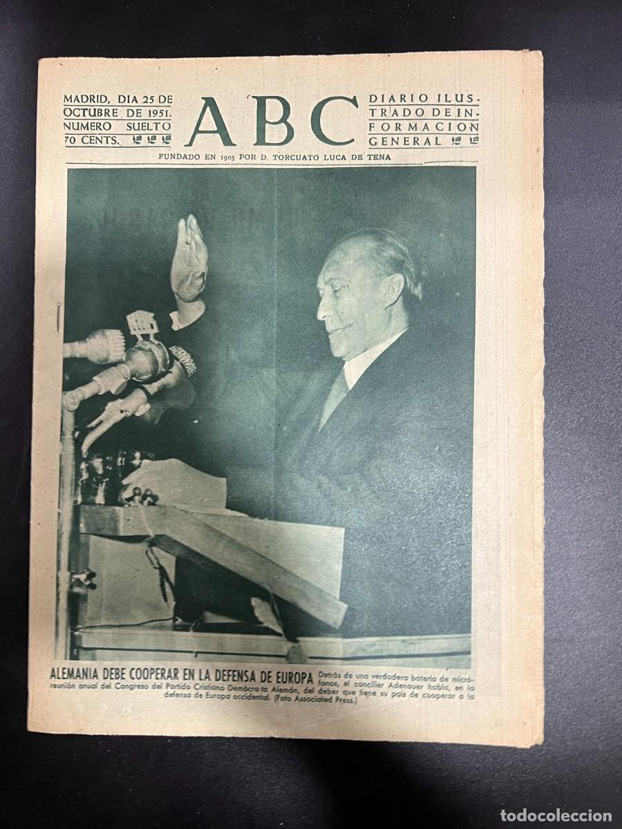 Coleccionismo de Revistas y Peri&oacute;dicos: ABC. OCTUBRE 1951. N&ordm; 14241. ALEMANIA DEBE COOPERAR EN LA DEFENSA DE EUROPA. LEER