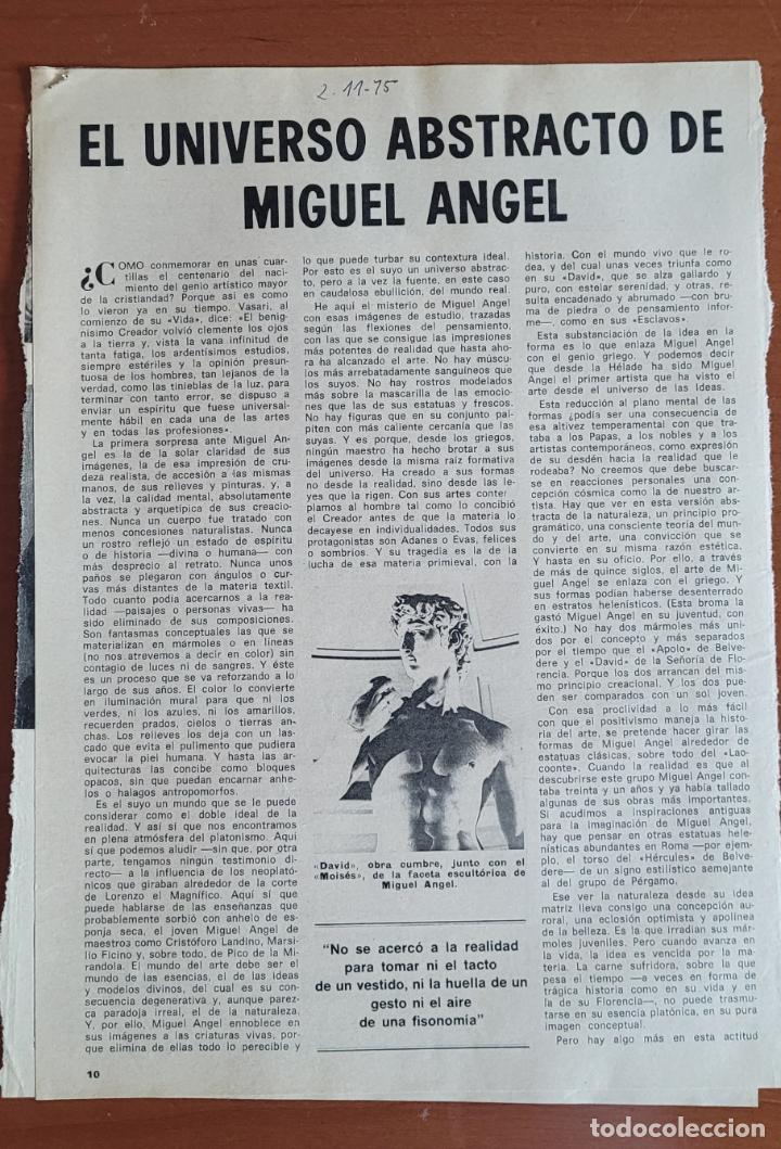 Coleccionismo de Revistas y Peri&oacute;dicos: Recortes ABC 23-8-75, 2-11-75 y 29-10-61. Miguel Angel