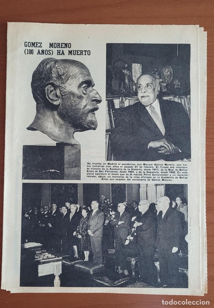 Coleccionismo de Revistas y Peri&oacute;dicos: Recortes ABC 9-6-70 Fallecimiento de Manuel G&oacute;mez Moreno