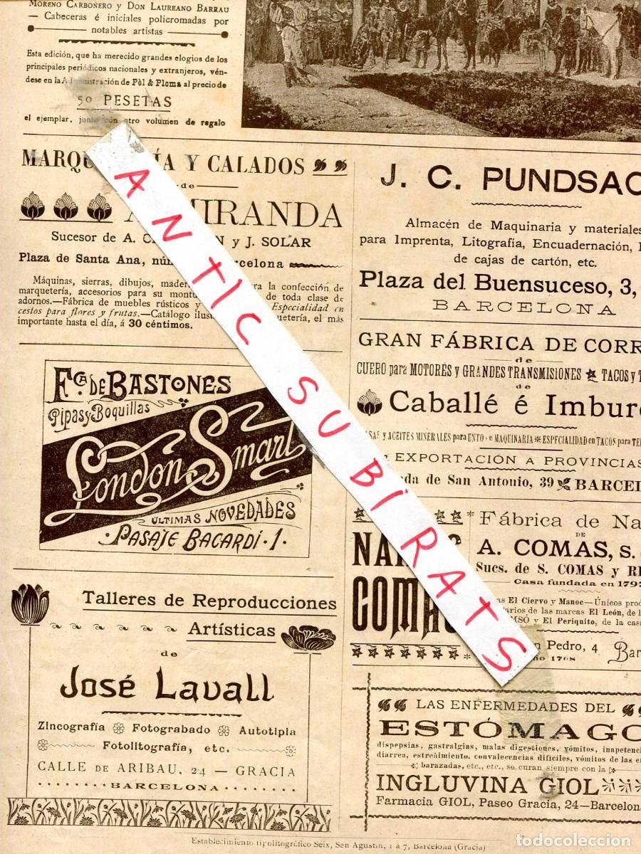 Coleccionismo de Revistas y Peri&oacute;dicos: REVISTA A&Ntilde;O 1900 J.C. PUNDSACK FABRICA DE CORREAS CABALLE E IMBURO NAIPES COMAS FARMACIA GIOL BASTON