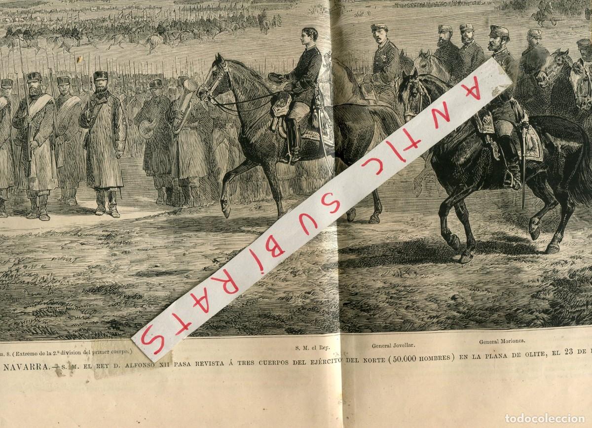 Collectionnisme de Revues et Journaux: REVISTA A&Ntilde;O 1875 TERCERA GUERRA CARLISTA EL REY EN OLITE EJERCITO DEL NORTE REGIMIENTO DE ZAMORA