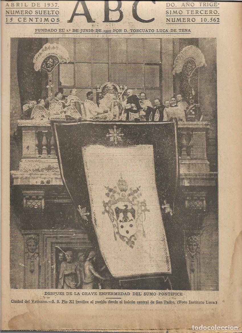 Collection Magazines and Newspapers: 1937 GUERRA CIVIL VATICANO BENDICION PAPA PIO XI PUBLICIDAD CO&Ntilde;AC FUNDADOR DOMECQ NECTAR BYASS JEREZ