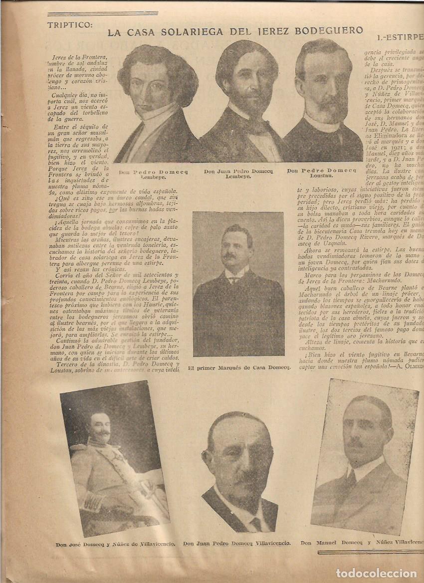 Collectionnisme de Revues et Journaux: 1937 GUERRA CIVIL CASA DOMECQ ESTIRPE CADIZ VISITA VISIR MARRUECOS HOSPITAL CABALLEROS HOSPITALARIOS